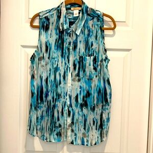 Davina Sleeveless Sheer Button Top
